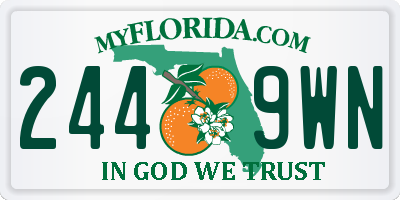 FL license plate 2449WN