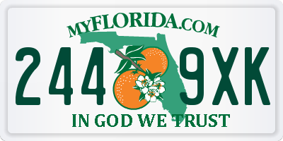 FL license plate 2449XK