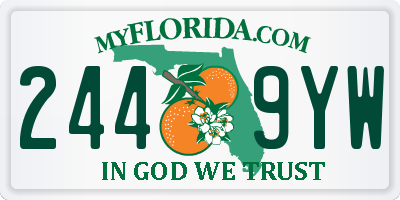 FL license plate 2449YW