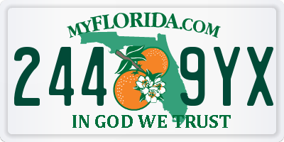 FL license plate 2449YX