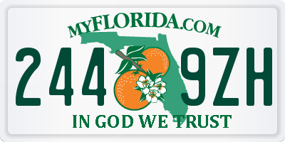 FL license plate 2449ZH