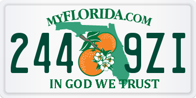 FL license plate 2449ZI