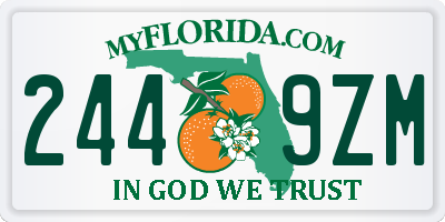 FL license plate 2449ZM