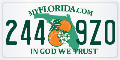 FL license plate 2449ZO