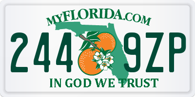 FL license plate 2449ZP