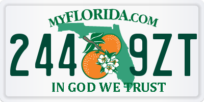 FL license plate 2449ZT