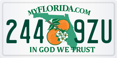 FL license plate 2449ZU