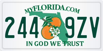 FL license plate 2449ZV