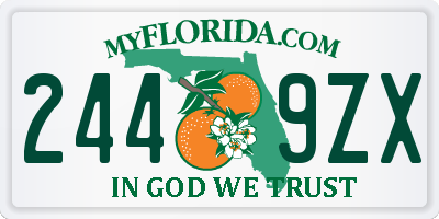 FL license plate 2449ZX