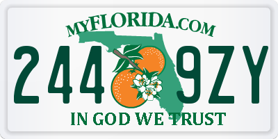 FL license plate 2449ZY