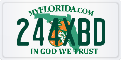 FL license plate 244XBD