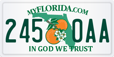 FL license plate 2450AA