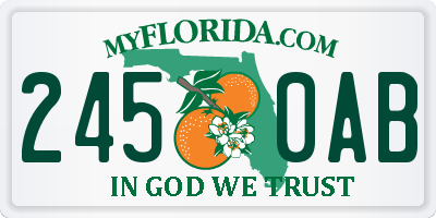 FL license plate 2450AB
