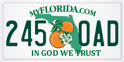 FL license plate 2450AD