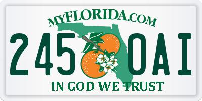 FL license plate 2450AI