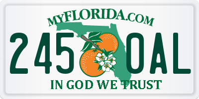 FL license plate 2450AL