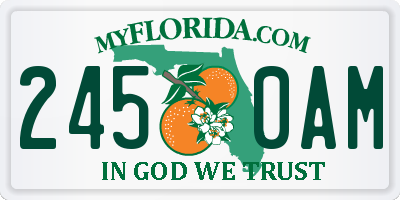 FL license plate 2450AM