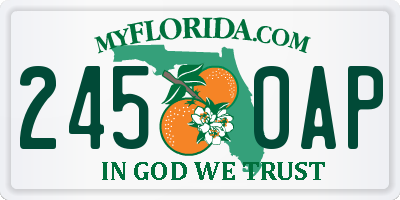 FL license plate 2450AP