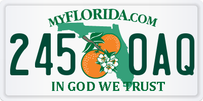 FL license plate 2450AQ