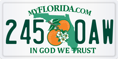 FL license plate 2450AW