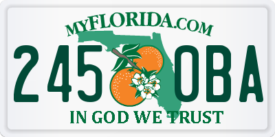 FL license plate 2450BA
