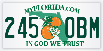 FL license plate 2450BM
