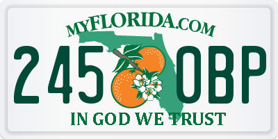 FL license plate 2450BP