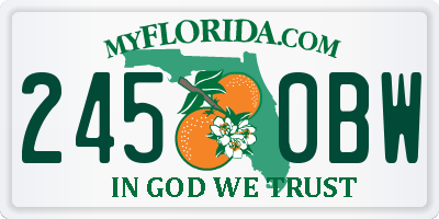 FL license plate 2450BW