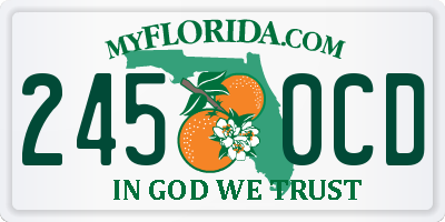 FL license plate 2450CD