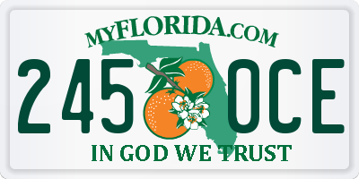FL license plate 2450CE
