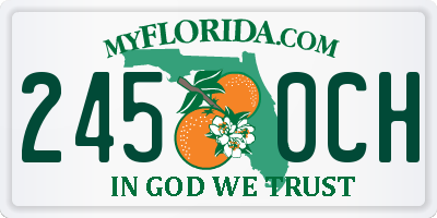 FL license plate 2450CH