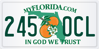 FL license plate 2450CL