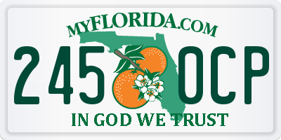 FL license plate 2450CP
