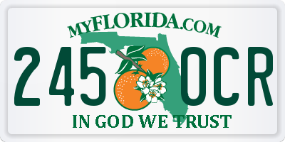 FL license plate 2450CR