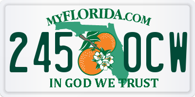 FL license plate 2450CW