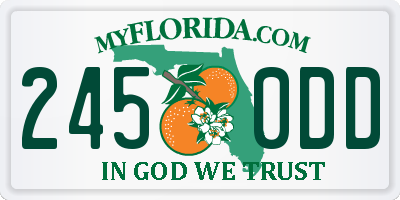 FL license plate 2450DD