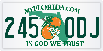 FL license plate 2450DJ