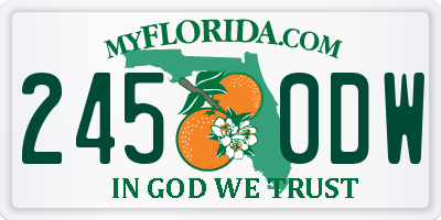 FL license plate 2450DW