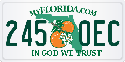 FL license plate 2450EC