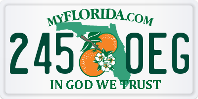 FL license plate 2450EG