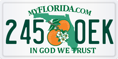 FL license plate 2450EK