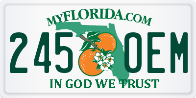 FL license plate 2450EM