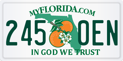 FL license plate 2450EN
