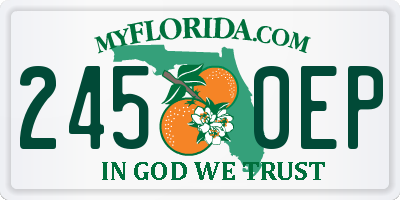FL license plate 2450EP