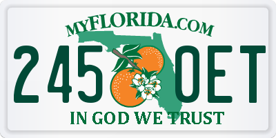 FL license plate 2450ET