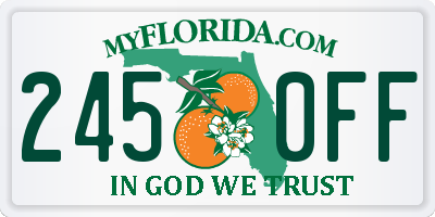 FL license plate 2450FF