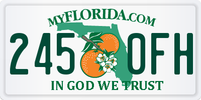 FL license plate 2450FH