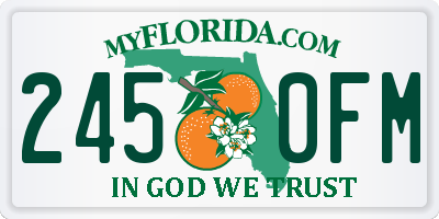 FL license plate 2450FM