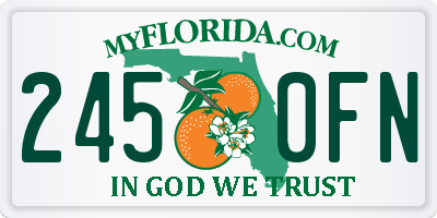 FL license plate 2450FN