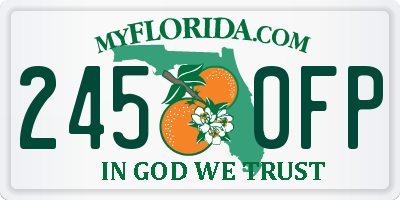 FL license plate 2450FP